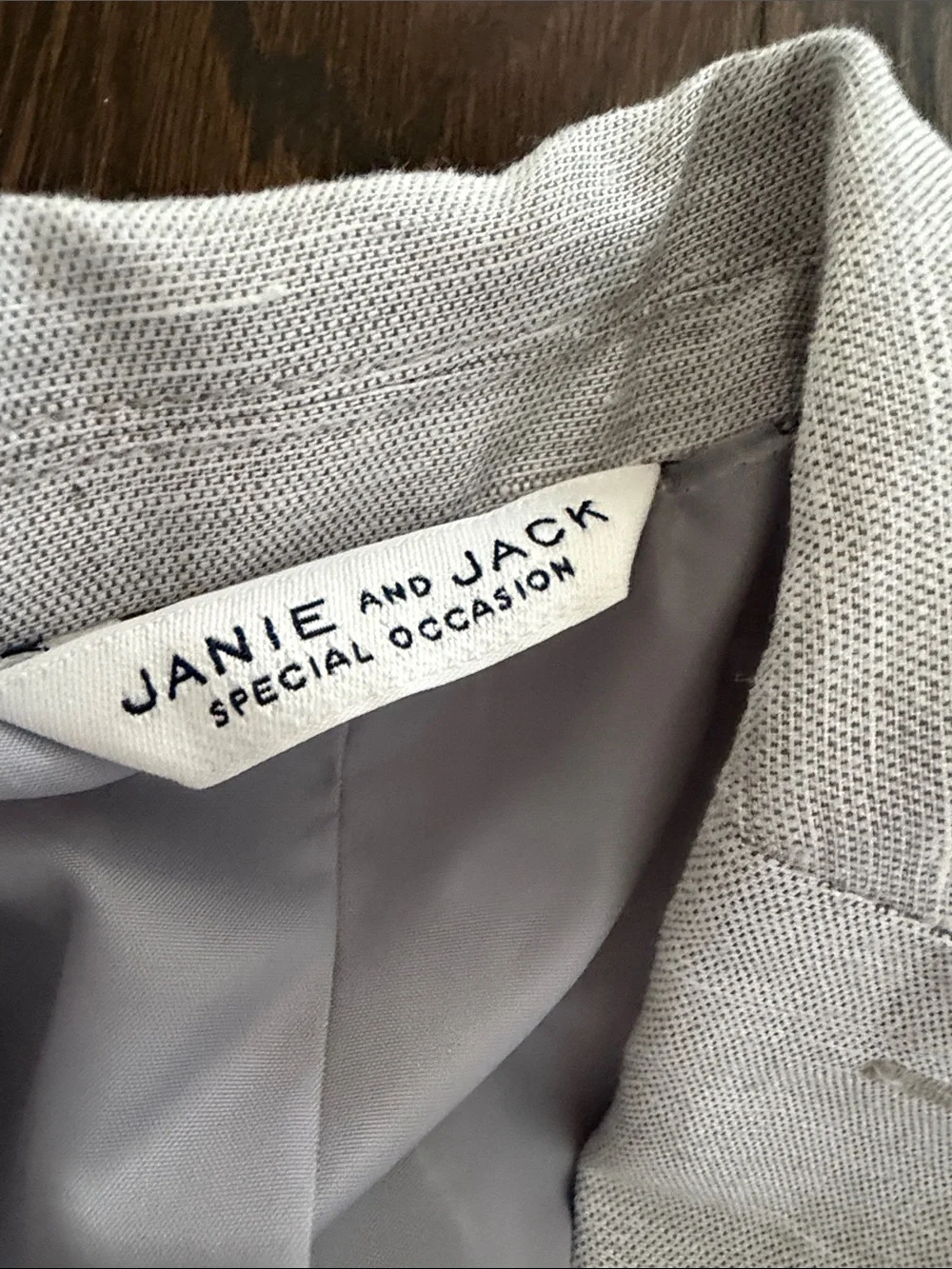 Janie and Jack toddler 3 Light Gray Linen-Blend Boys' Suit Set Pants